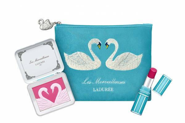 レ・メルヴェイユーズ ラデュレ“白鳥”主役の19年クリスマスコフレ、リップ＆チークカラーがセット