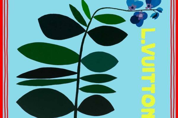 ルイ・ヴィトン×ジョナス・ウッドのポップなスカーフ&ストール、モノグラムと手書き風イラストをミックス