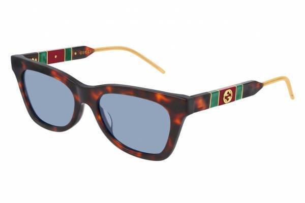 グッチ19秋冬サングラス、べっ甲フレームにGGロゴ＆ウェブストライプを飾ったヴィンテージ調