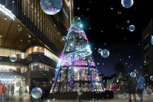 東京ミッドタウン日比谷のイルミネーション“宇宙”着想のクリスマスツリー＆季節で変わるライトアップ