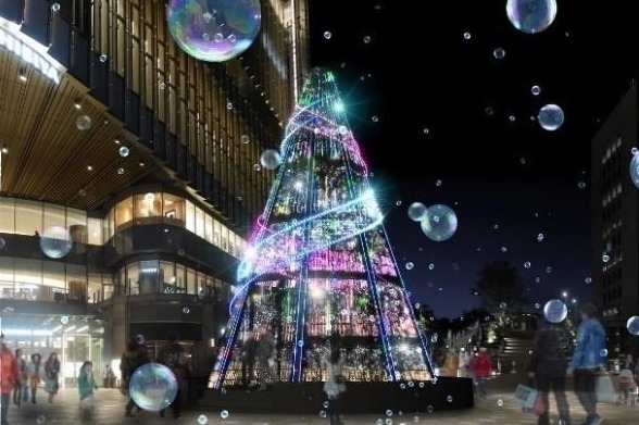 東京ミッドタウン日比谷のイルミネーション“宇宙”着想のクリスマスツリー＆季節で変わるライトアップ