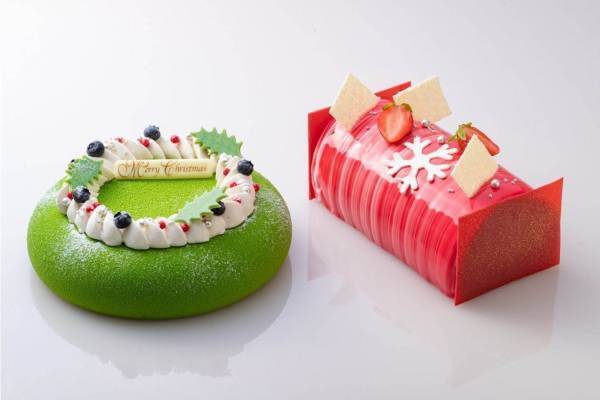 コンラッド大阪のクリスマス2019 - ピスタチオと苺が主役、“緑”＆“赤”2種のケーキ