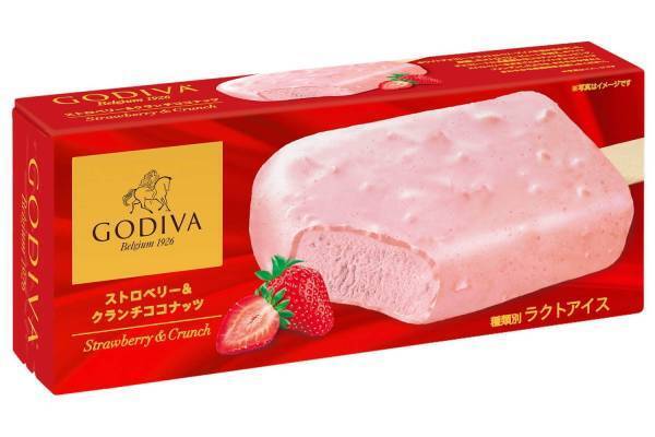 ゴディバのコンビニ限定アイスバーに新作「ストロベリー&クランチココナッツ」数量限定で全国発売