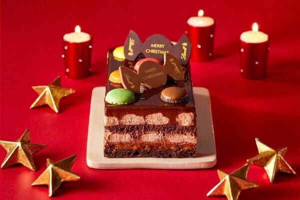 リンツの2019クリスマスケーキ「ジョワイユ ショコラ」6層重ねの&quot;チョコ尽くし&quot;ケーキ