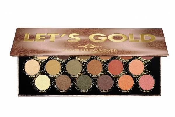 メイクアップフォーエバー19年クリスマスコスメ、輝くゴールドの18色アイパレット＆深みレッドリップ