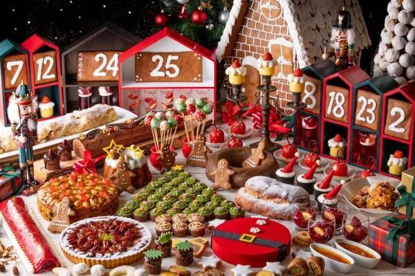 ヒルトン名古屋“クリスマスマーケット”モチーフのデザートビュッフェ、キャンドル風ロールケーキなど