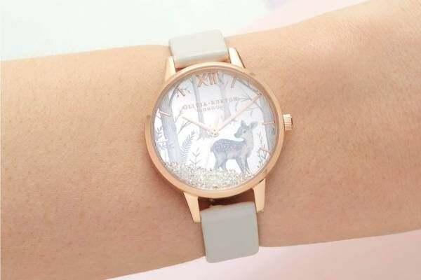 オリビア・バートン“スノードーム”型アニマル腕時計、スワロフスキークリスタルがシャラシャラ踊る