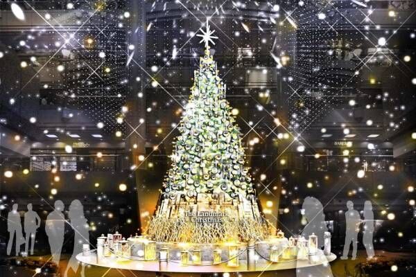 横浜ランドマークタワーのクリスマス、ツリーやイルミネーション“雪が舞い降りる”演出も
