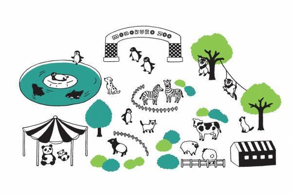 Suicaのペンギン作家による限定ストア「モノクロ動物園」伊勢丹新宿で、原画や限定グッズなど