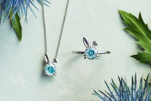 スタージュエリー ガールの新作「スノー ラビット」ネックレス＆リング、ラビットをモチーフに