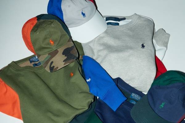 ポロ ラルフ ローレン フォー ビームス、360度ロゴが見えるクレイジーパターンスウェット＆キャップ