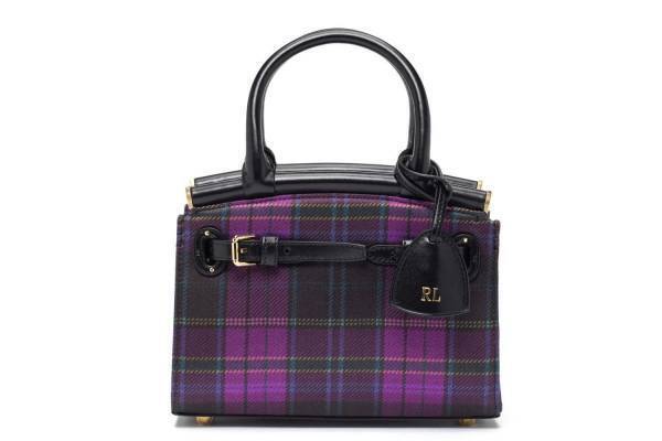 ラルフ ローレンのバッグ「アールエルフィフティ」限定パープルチェック仕様、伊勢丹新宿店で