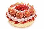 カフェコムサ“アップル＆マンゴーのバラ咲く”ショートケーキ、1日間限定で発売