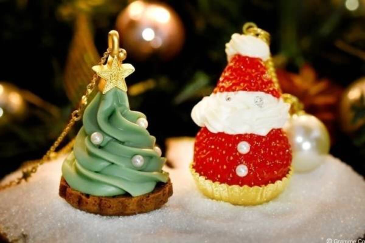 Q-pot.新作“クリスマスツリーカップケーキ”ネックレス、“ストロベリー 