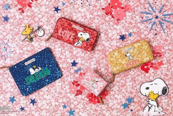 キャス キッドソン“スヌーピー”の財布＆バッグがクリスマスに、カラフルな花やハートにのせて
