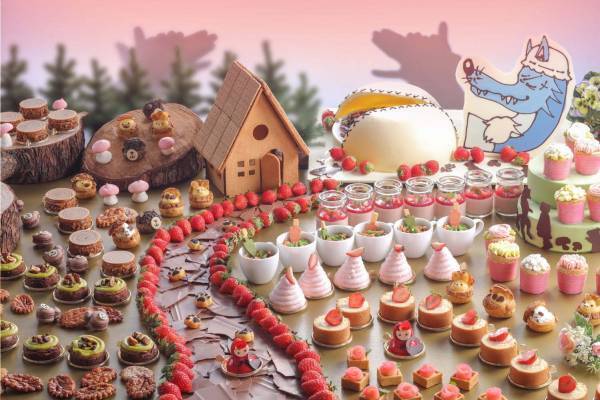 “赤ずきん”のいちごスイーツブッフェ、シェラトン都ホテル大阪で - クマのマカロンや花のカップケーキ