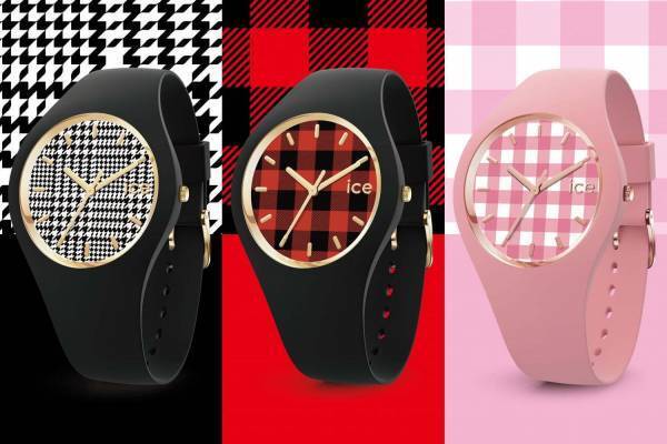 アイスウォッチから“チェック柄文字盤”の新作シリコンラバー腕時計