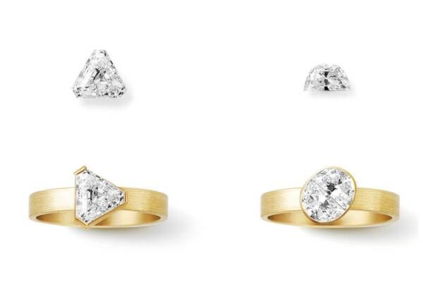 シハラ、大阪店で数量限定ダイヤリングを発売 - 個々に異なるカットのダイヤモンドをセット