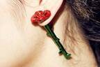 パメオポーズ、可憐なリボンや大粒ハートの新作ピアス＆チョーカー - 耳元に咲く“赤薔薇”ピアスも