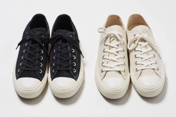 ユナイテッド アローズ別注のコンバース「オールスター」アッパーを黒スエード/白モールスキンに