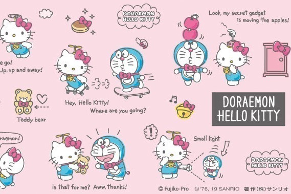 ドラえもん×ハローキティの新コラボアイテムがサンリオショップで発売、各種雑貨から文房具まで