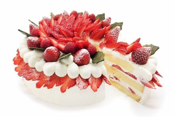 カフェコムサの1日限定「いちごのクリスマスショートケーキ」“ひいらぎ”型抹茶チョコを添えて