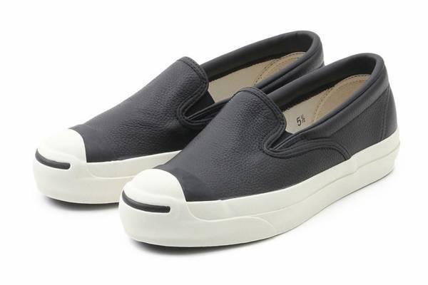 コンバース×ビオトープのユニセックススニーカー「ジャックパーセル」クラシックなシボ皮スリッポン