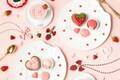 Q-pot CAFE.“苺づくし”のバレンタインスイーツ、“ハート”のパフェやショコラプレート