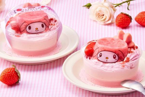 サンリオ「マイメロディ」が苺スイーツに変身！キュートな表情入り、ピンク色プリンアラモードなど