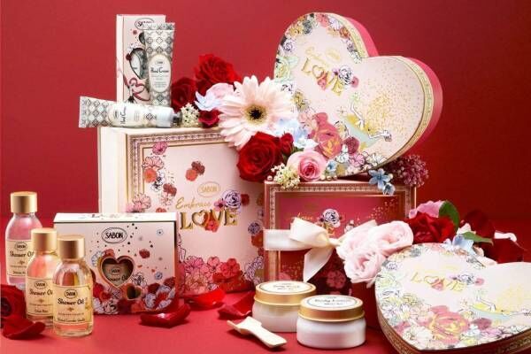 SABONのバレンタインコフレ「ホワイトティー」香るスクラブやソープを“ハート形”ボックスに詰めて