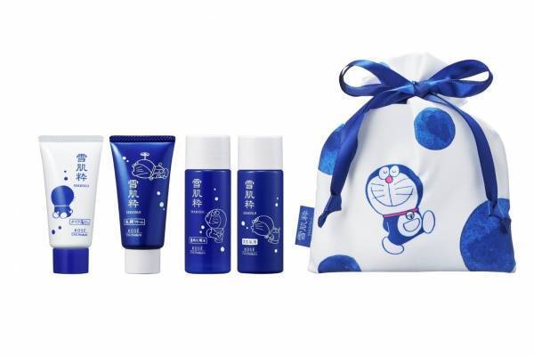 コーセー人気スキンケア「雪肌粋」がドラえもん限定デザインに、セブン-イレブン限定&巾着付きキットも