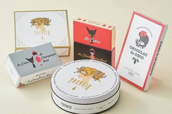 ルタオのチョコレート専門店と画家・中原淳一がコラボ、黒猫や少女を描いた限定パッケージのチョコなど