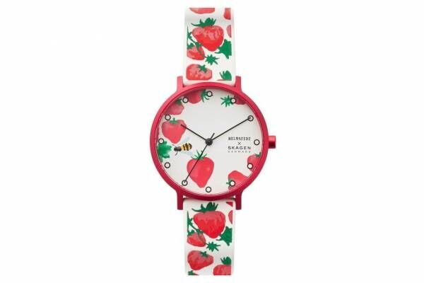 スカーゲン“苺＆ミツバチ”モチーフの腕時計、デンマーク発・ヘルムシュテットとコラボ