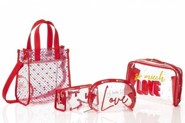 レスポートサック“ラメハート”輝く新作クリアバッグ、“LOVE”を配したポーチも