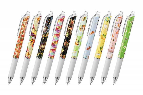 ぺんてるの油性ボールペンが“友禅柄”に！ふくろう&金魚など、縁起の良いモチーフ全10種