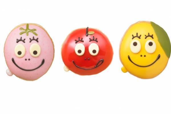 クリスピー・クリーム・ドーナツ×バーバパパ - キャラクターたちが苺やリンゴに変身