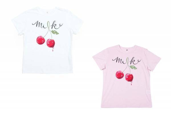 ミルク、真っ赤なチェリー主役の「チェリーナ」果汁したたるプリントTシャツ&チェリー柄ワンピなど