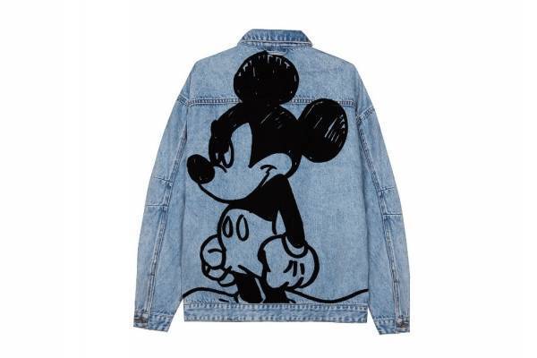 ベルシュカ“フリーハンド”で描いたミッキーマウスのデニムジャケット＆パーカー、メンズ＆ウィメンズで