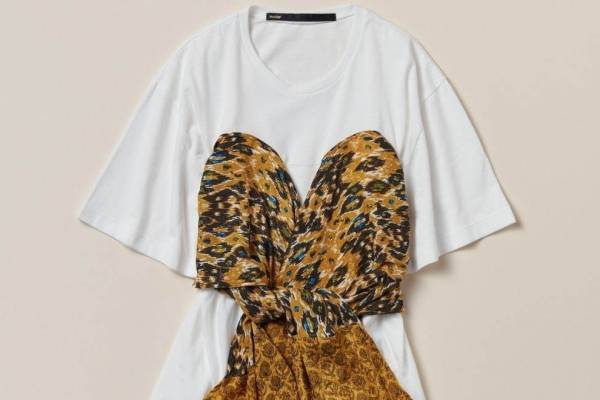 ミュラー オブ ヨシオクボ×ビューティ＆ユースのビスチェ付きカットソー、ゼブラ＆レオパード柄で