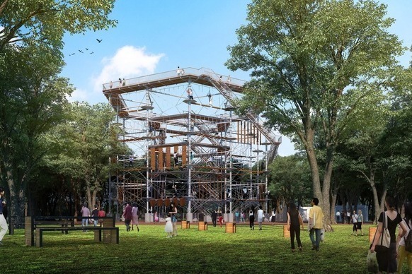 世界最大規模のアスレチックタワー「万博ビースト」大阪・万博記念公園に、120種類のアトラクション