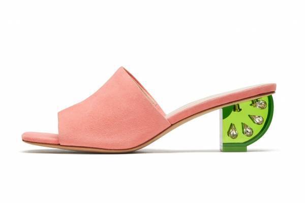 ケイト・スペード20年夏シューズ - “シトラス”ヒール付きミュールやチェリー柄ビーチサンダル