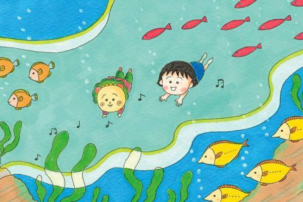 ちびまる子ちゃんとコジコジの絵本コラボグッズ、アクリルキーホルダーやマグカップなど