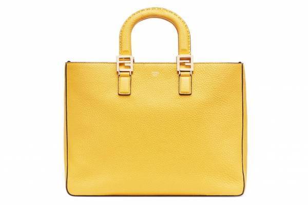 フェンディ「FF トート」新作、鮮やかなイエローやグリーンなど - シボ加工カーフレザーで