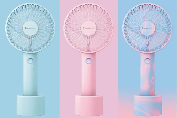 フランフランの小型扇風機「フレ ハンディファン」にマーブルカラーの新色＆新モデル登場
