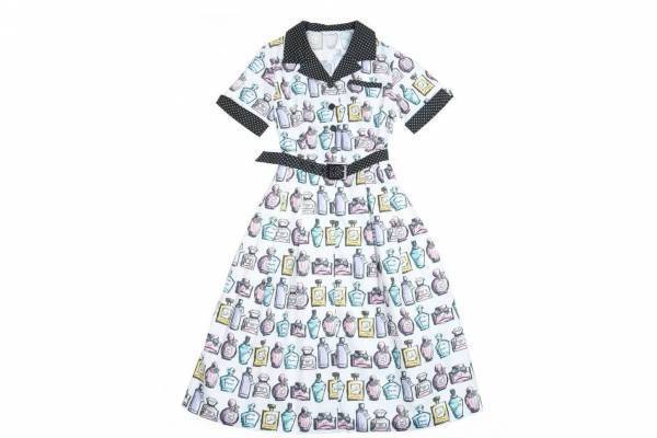 ミルク新作「パフューム」“カラフル香水瓶”を描いた開襟ワンピースやTシャツ