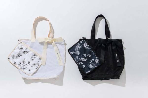 ランバン オン ブルー×レスポートサック、オーガンザ&メッシュを重ねたリボン付きバッグ発売