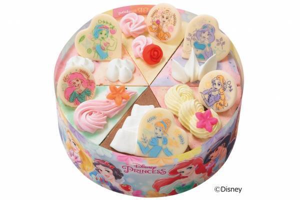 サーティワンから‘ディズニープリンセス’のパレットケーキ、‘ベル’や‘アリエル’の6ピースをセット