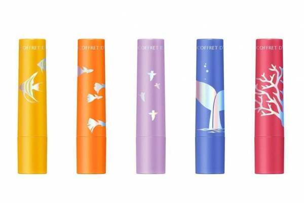 コフレドール20年夏コスメ“海の生き物”モチーフのミニルージュ＆ミニクレヨンアイシャドウ