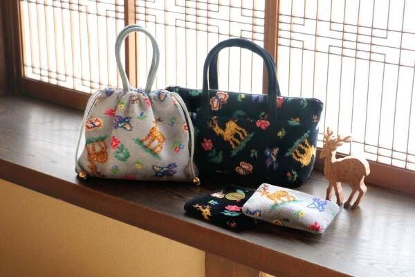 奈良の老舗「中川政七商店」の遊 中川×フェイラー、鹿柄ふんわり生地のバッグやポーチ