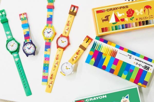 サクラクレパスのソーラー腕時計 - クレヨンやクーピーなど人気文具をイメージ